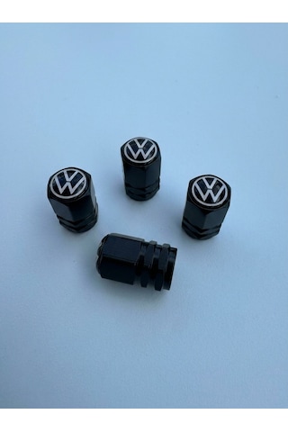 Volkswagen Grubu İle Uyumlu Alüminyum Altıgen Sibop Kapak Seti Siyah - İthal Sibop Kapağı 4lü Set