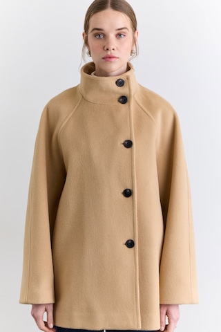 Manuka Yüksek Yaka Kruvaze Kaban Camel Aw25kbn00019-05 Camel