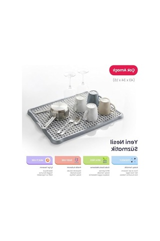 Büyük Boy Plastik Bulaşık Süzgeci, Tezgah Üstü Kullanım İçin Uygun 50 x 22