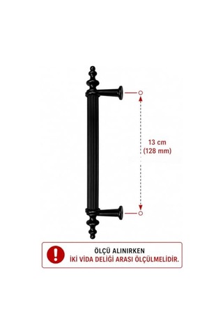Siyah Dolap Çekmece Kulpu 128 Mm Mobilya Mutfak Banyo Dolabı Kulpu - 4 Adet Çok Renkli