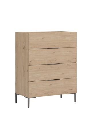 Oryana 4 Çekmeceli Şifonyer - Florida Meşe 80x104x44 Cm Kahverengi