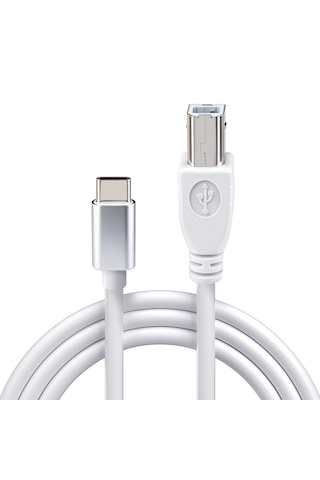 Cr68 Type-c / Usb-b Yazıcı Kablosu 1mt Type-c Girişli Laptop, Tablet Ve Telefon Uyumlu Yazıcı, Tarayıcı Ve Enstrüman Bağlantı Kablosu 4pin Type-c Male