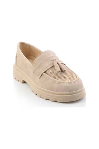 Bambi Bej Kadın Loafer Ayakkabı K01536105137 Bej