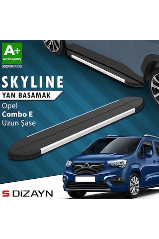 S-dizayn Opel Combo E Uzun Şase Skyline Aluminyum Yan Basamak 213 Cm 2018 Üzeri A+ Kalite