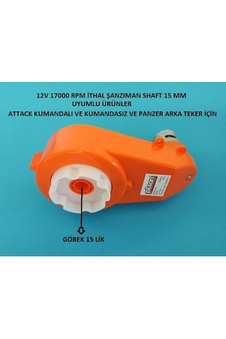 Pilsan 12v 17000 Rpm İthal Şanzıman Shaft 15 Mm
