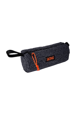 Jacbag Teddy Silindir Peluş Kalem Çantası Gri - Turuncu Çok Renkli