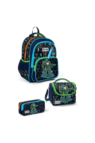 Coral High Kids Lacivert Robot Desenli 3'lü Okul Çanta Seti Set0133246 Amber Coral High Kids Lacivert Robot Desenli 3'lü Okul Çanta Seti Set0133246 Amber