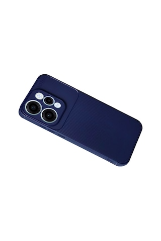 Oppo Reno 15 F / Fs Uyumlu Kılıf Karbon Tasarım Kamera Korumalı Silikon Telefon Kılıfı Kapak Lacivert