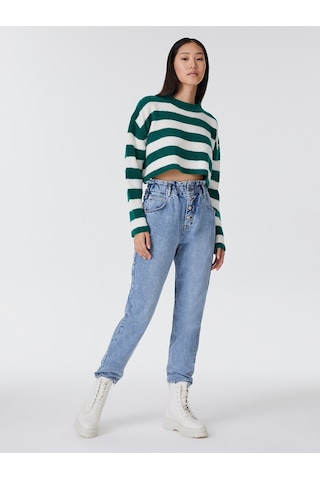 Loose Fit Kadın Kazak Yeşil