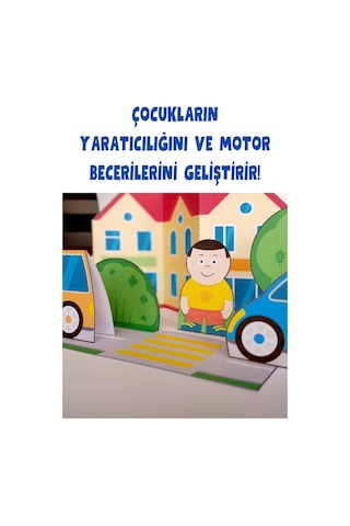 Kağıttan 3 Boyutlu Şehir Yapıyoruz Şablonu, A4 Boyutta Kalın Ve Sert Kağıt.
