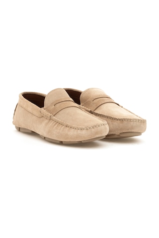Cacharel Bej %100 Deri Loafer Ayakkabı