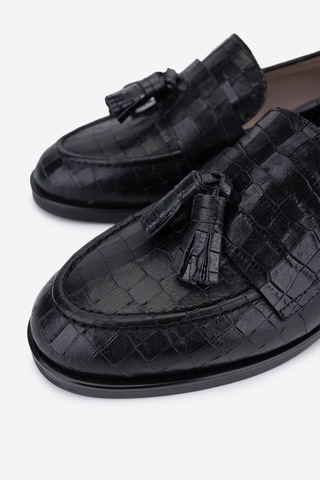 Valmenti Kadın Hakiki Deri Siyah Kroko Loafer Ayakkabı 33 15040 Bn Ayk Sk25-26 Sıyah Kroko Siyah
