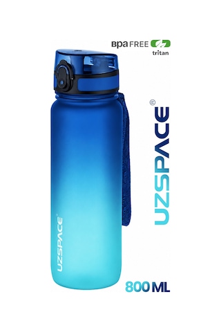 Uzspace 2'li Tritan Matara Seti 800 Ml Çift Renk Softtouch Ff Collection Tritan Su Matarası Maviturkuaz-turuncumavi