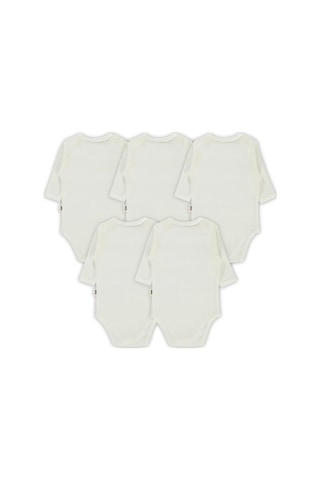Civil Baby Düz Uzun Kol 5 li Çıtçıtlı Badi Beyaz
