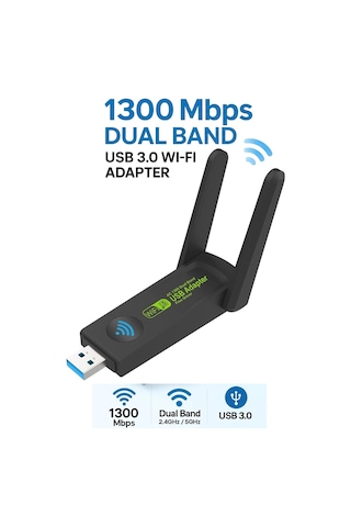 Maxgo 3125 1300 Mbps Dual Band Usb 3.0 Adaptör Kablosuz Wifi Alıcı 2.4ghz 5ghz Tak Çalıştır