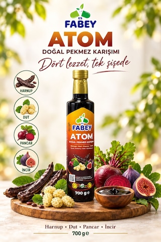 Atom Harnup-dut-incir-pancar Doğal Pekmez Karışımı 700 G