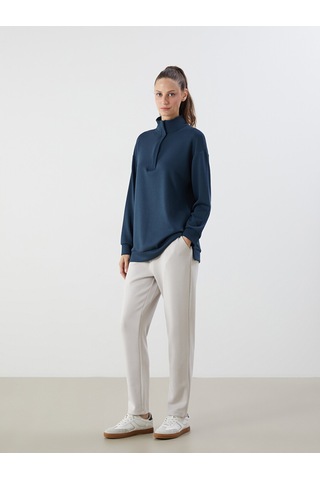 Lcwaıkıkı Classic Lacivert Dik Yaka Kadın Sweatshirt Tunik