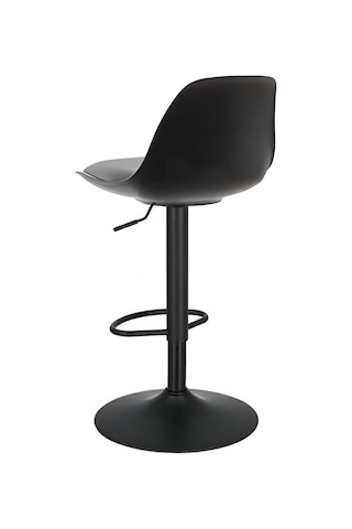 Bürocci Nadya Bar Sandalyesi - Gri Deri - Mat Siyah Ayaklı - 9537y0125 Gri