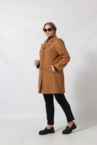 1670 Düğmeli Cep Detaylı Bondit Ceket Hardal