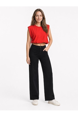 LOFT Crop Kadın Tshirt K.kol Lf2042454 Q1.v1 Kırmızı