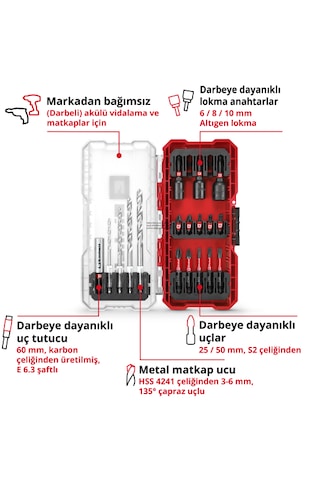 Einhell S-CASE 18 Parça Vidalama Ucu Seti - 49108709