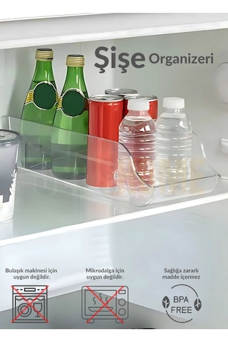 Jet's Home Şişe Organizeri Bpa Free Buzdolabı Düzenleyici Darbeye Dayanıklı Kutu Organizeri Şeffaf