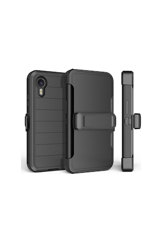 Zore Galaxy Uyumlu Xcover7 Pro Kılıf Double Clip Kapak - Siyah Siyah