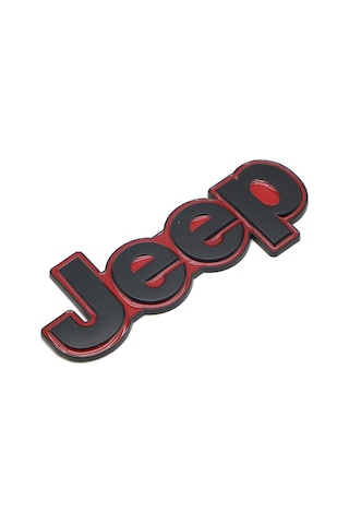 Jeep Bagaj / Kaput Yazı Logo Siyah Kırmızı Gölgeli Metal Hood Tru