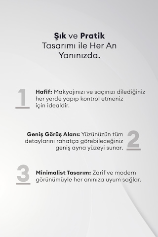 Missha Mirror Square Şık Tasarımlı El Makyaj Aynası Beyaz