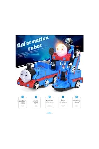 Thomas Tren Çarpınca 360 Dönen Müzikli Hareketli Robot Oyuncak Tren