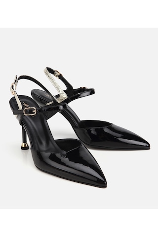 Hotiç Kadın Deri Rugan Siyah Bilekte Bağlamalı Gold İnce Topuklu Stiletto 01ayh323180a100 01ayh323180a100