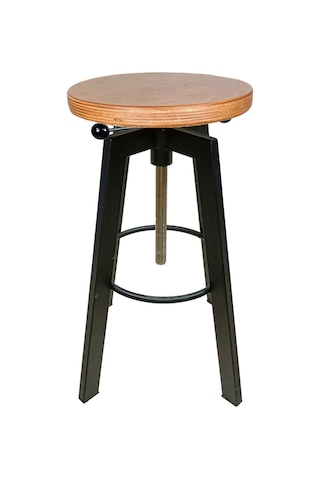 Helen Bar Sandalyesi Bar Taburesi Ahşap Oturak Çok Renkli