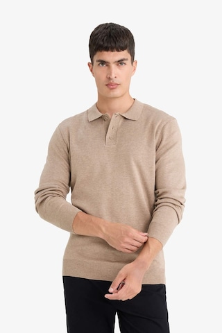 Defacto Standart Fit Polo Yaka Düğmeli Triko Kazak B9713ax25aubg684 Bej
