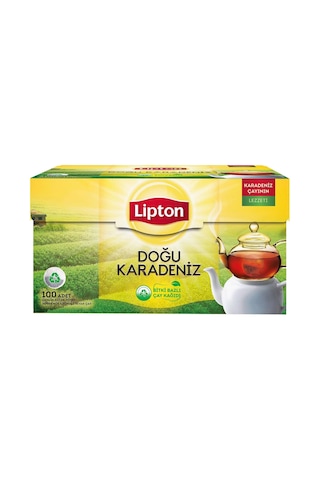 Lipton Doğu Karadeniz Demlik Süzen Poşet Bergamot Aromalı Siyah Çay 100'lü Paket X 4 Adet