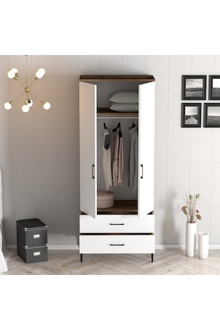 Variant Kumsal 2 Kapılı T Gardrop - Ceviz / Beyaz