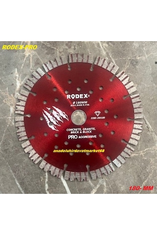 Rdx Pro 180mm Elmas Beton Kesme Diski Taş Seramik Tuğla Granit Kesici Elmas Turbo2x