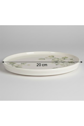 6 Kişilik Nodric Kenar Toledo Pasta Tabağı 20cm Dijital Freesia Desen Krem