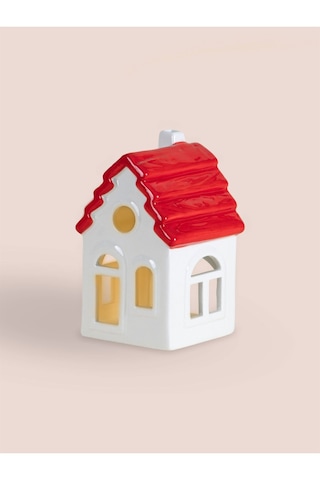 Dekoratif Tealight Yılbaşı Evi 9x8x15 Cm Yılbaşı Evi