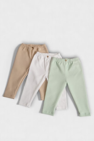 3'lü Pamuk Bebek Tayt Çok Renkli