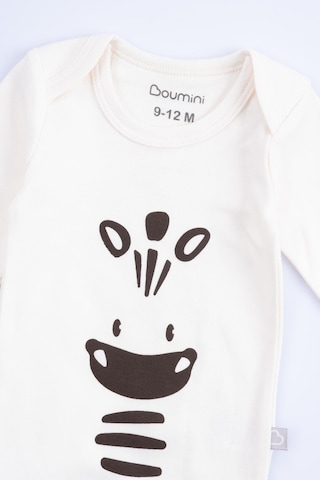 Boumini Uzun Kollu Pamuklu Bebek Çıtçıtlı Body Ekru Zürafa Ekru