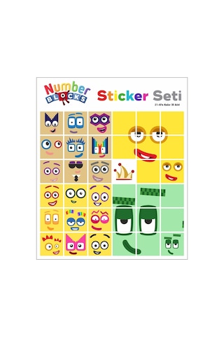 Number Blocks Matematik Eğitici Birim Küp Snapcubes /21-40 Sticker 36 Pcs