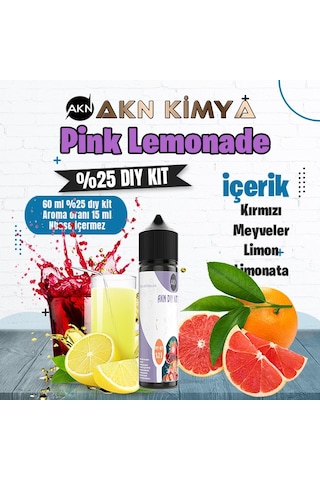 Pink Lemonade Yoğun Dıy Kit Kırmızı Meyveler Limon Gıda Aroması %25 Oranda Aroma İçerir Hazır Değildir 60 Ml