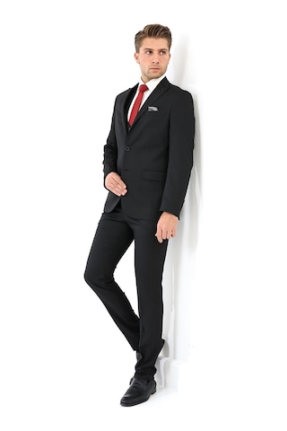 Presto Erkek Yelekli Slimfit Takım Elbise 6 Drop Siyah 778-001 Siyah