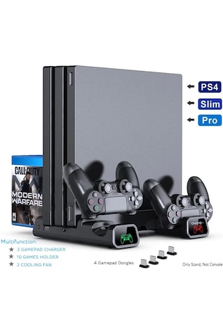 Ps4 Pro Ve Slim İçin Fanlı Dikey Soğutucu Ve Kol Şarj Edici Organ