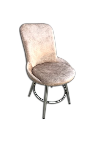 Bengimobilya Sandalye Şato Model Metal Çelik Gümüş Krom Kaplama Kiremit Kahve