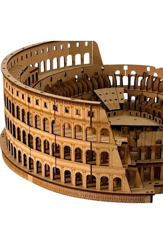 Roma Koloseumu Ahşap Maket Seti Dıy Miniatür Diorama Tarihi Mimari Koleksiyoner Modeli 458 Parça