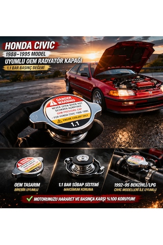 Honda Civic 1988 1995 Uyumlu 1.1 Bar Radyatör Kapağı -