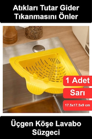 Lavabosüzgeci Üçgen Köşe Lavabo Süzgeci Mutfak Banyo Evye Organizer Atık Filtresi Sebze Meyve Yıkam