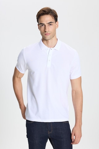 George Henry 3'Lü Çekmeyen Pamuklu Kumaş Slim Fit Dar Kesim Kıvrılmaz Polo Yaka Tişört Paketi Beyaz