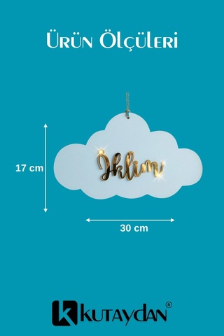 Gold Pleksi İsimli, Yeni Doğan, Doğum Günü, Özel Günler İçin Çocuk Bulut Duvar Süsü 56349073